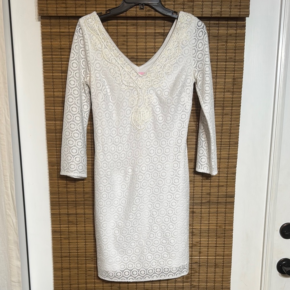 Lilly Pulitzer White Long Sleeve Lace Dress xs